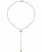 Cultured Freshwater Pearl (3mm) 18" Lariat Necklace in 18k Gold-Plated Sterling Silver (Also in Black Spinel)
