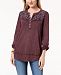 Style & Co Petite Cotton Embroidered Top, Created for Macy's