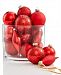 Holiday Lane Red Glass Ball/Drop Ornaments with Glitter Scroll Pattern, Set of 22, Created for Macy's