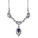 Downton Abbey Silver-Tone Blue Color and Crystal Belle Epoch Drop Necklace 16" Adjustable