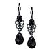 2028 Black-Tone Black Crystal Teardrop Earrings