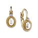 2028 Gold-Tone Simulated Pearl with Crystal Accent Leverback Earrings