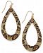 Thalia Sodi Gold-Tone Leopard Pave Teardrop Drop Earrings, Created for Macy's