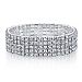 2028 Silver Tone 5-Row Crystal Bracelet