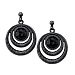 2028 Black-Tone Black Double Circle Drop Earrings