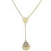 2028 Gold-Tone Filigree Pearshape Y-Necklace 16" Adjustable