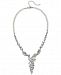 Jewel Badgley Mischka Silver-Tone Crystal & Imitation Pearl Asymmetrical Statement Necklace, 19-1/2" + 3" extender