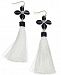 Thalia Sodi Two-Tone Crystal Flower, Bead & Tassel Linear Drop Earrings, Created for Macy's