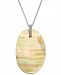 Golden South Sea Mother-of-Pearl & Diamond Accent 18" Pendant Necklace in Sterling Silver