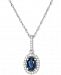 Sapphire (5/8 ct. t. w. ) & Diamond (1/8 ct. t. w. ) 18" Pendant Necklace in 14k White Gold