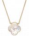 Mother-of-Pearl Clover 16" Pendant Necklace in 14k Gold