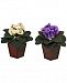 Nearly Natural 2-Pc. African Violet Artificial Plant Set in Vases