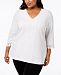 Jm Collection Plus Size Lace-Trim Tunic, Created for Macy's