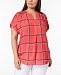 Charter Club Plus Size Plaid Top, Created for Macy's