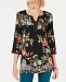 Jm Collection Printed Embellished Tunic, Created for Macy's