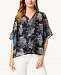 Style & Co Mixed Print Button-Front Blouse, Created for Macy's