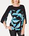 Jm Collection Printed Split-Sleeve Embellished Tunic, Created for Macy's