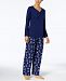 Charter Club Flannel Mix It Top & Printed Pants Pajama Set, Created for Macy's
