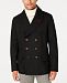 Tallia Men's Slim-Fit Black Solid Double-Breasted Peacoat