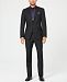 Tallia Men's Big & Tall Slim-Fit Stretch Black/White Pindot Wool Suit