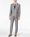 Kenneth Cole Reaction Men's Slim-Fit Techni-Cole Stretch Light Gray Box Plaid Suit