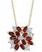 Rhodolite Garnet (1-1/10 ct. t. w. ) & Diamond Accent 18" Pendant Necklace in 18k Gold-Plated Sterling Silver