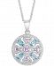 Multi-Gemstone (1-1/3 ct. t. w. ) & Diamond Accent 18" Pendant Necklace in Sterling Silver