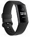 Fitbit Charge 3 Unisex Black Elastomer Band Touchscreen Smart Watch 22.7mm