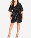 City Chic Trendy Plus Size Dobby Printed Belted Dress