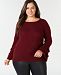Charter Club Plus Size Cashmere Double-Ruffle Sweater, Created for Macy's