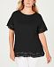 Charter Club Plus Size Cotton Circle-Trim Top, Created for Macy's