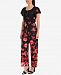 Ny Collection Printed Zip-Front Jumpsuit
