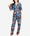 Ny Collection Printed Surplice Jumpsuit