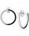 Wrapped in Love Black & White Diamond (1/2 ct. t. w. ) Hoop Earrings in 14k White Gold, Created for Macy's