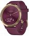 Garmin Unisex vivomove Hr Sport Berry Silicone Strap Hybrid Touchscreen Smart Watch 43mm, Created for Macy's