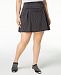 Ideology Plus Size Space-Dyed Pleated Skort, Created for Macy's