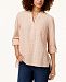 Style & Co Cotton Roll-Tab Textured Top, Created for Macy's