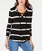 I. n. c. Striped Grommet-Lace Hoodie, Created for Macy's