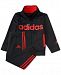 adidas Little Boys 2-Pc. Black Linear Tricot Track Suit