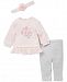 Little Me Baby Girls 3-Pc. Floral Sweatshirt, Leggings & Headband Set