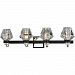 B5884 - Troy Lighting - Faction - Four Light Bath Vanity Forged Iron/Polished Nickel Finish with Clear Pressed Glass - Faction