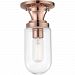 H124601-POC - Mitzi - Clara - One Light Semi-Flush Mount Polished Copper Finish with Clear Glass - Clara