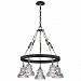 F6055 - Troy Lighting - Menlo Park - Five Light Small Chandelier Deep Bronze Finish with Historic Pressed Clear Glass - Menlo Park