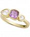 Amethyst (5/8 ct. t. w. ) & White Topaz (1/3 ct. t. w) Ring in 18k Gold-Plated Sterling Silver