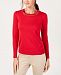 Jm Collection Petite Chain-Neck Sweater, Created for Macy's