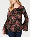 Style & Co Petite Printed Lace-Trim Top, Created for Macy's
