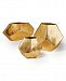 Set of 3 Golden Diamond Shaped Decorative Vases