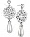 Jewel Badgley Mischka Crystal & Imitation Pearl Flower Drop Earrings