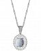Cubic Zirconia and Simulated Stone 18" Pendant Necklace in Sterling Silver