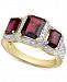 Sapphire (2-9/10 ct. t. w. ) & Diamond Accent Three-Stone Ring in 18k Gold-Plated Sterling Silver (Also in Rhodolite Garnet)